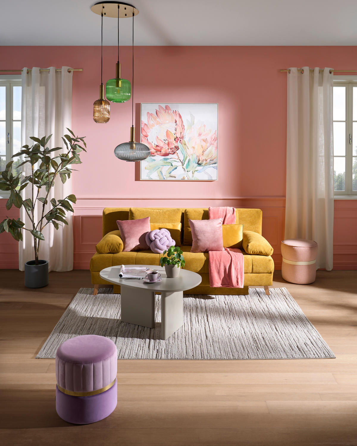 SCHLAFSOFA in Webstoff Gelb  - Gelb/Naturfarben, Konventionell, Holz/Textil (195/90/90cm) - Cantus