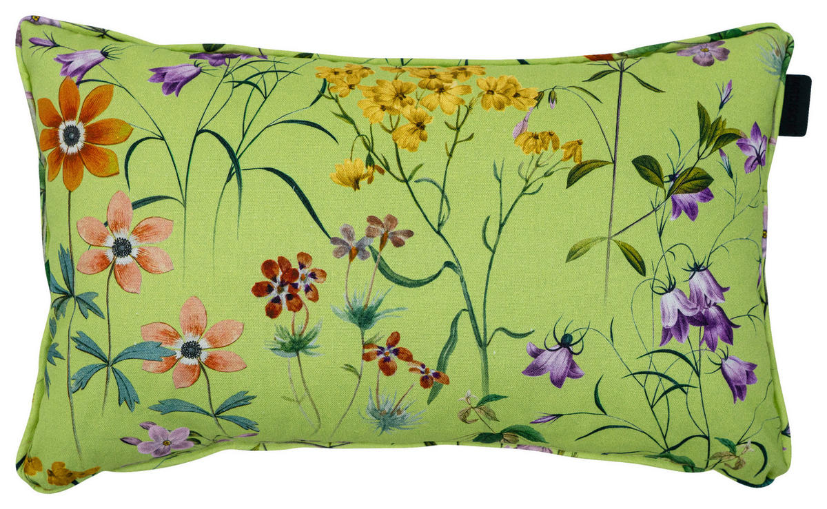 OUTDOOR-KISSEN in Hellgrün Floral  - Hellgrün, Basics, Textil (50/30/10cm)