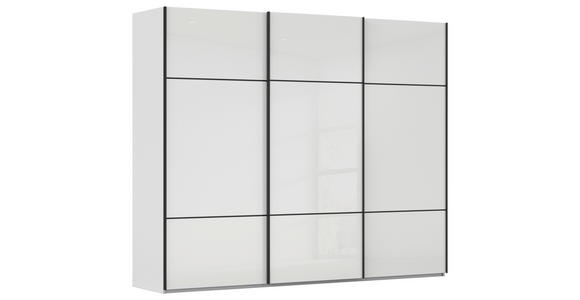 SCHWEBETÜRENSCHRANK  in Grau, Weiß  - Schwarz/Weiß, KONVENTIONELL, Glas/Holzwerkstoff (242/223/68cm) - Novel