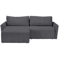 ECKSOFA Cord Grau  - Schwarz/Grau, Konventionell, Kunststoff/Textil (228/146cm) - MID.YOU