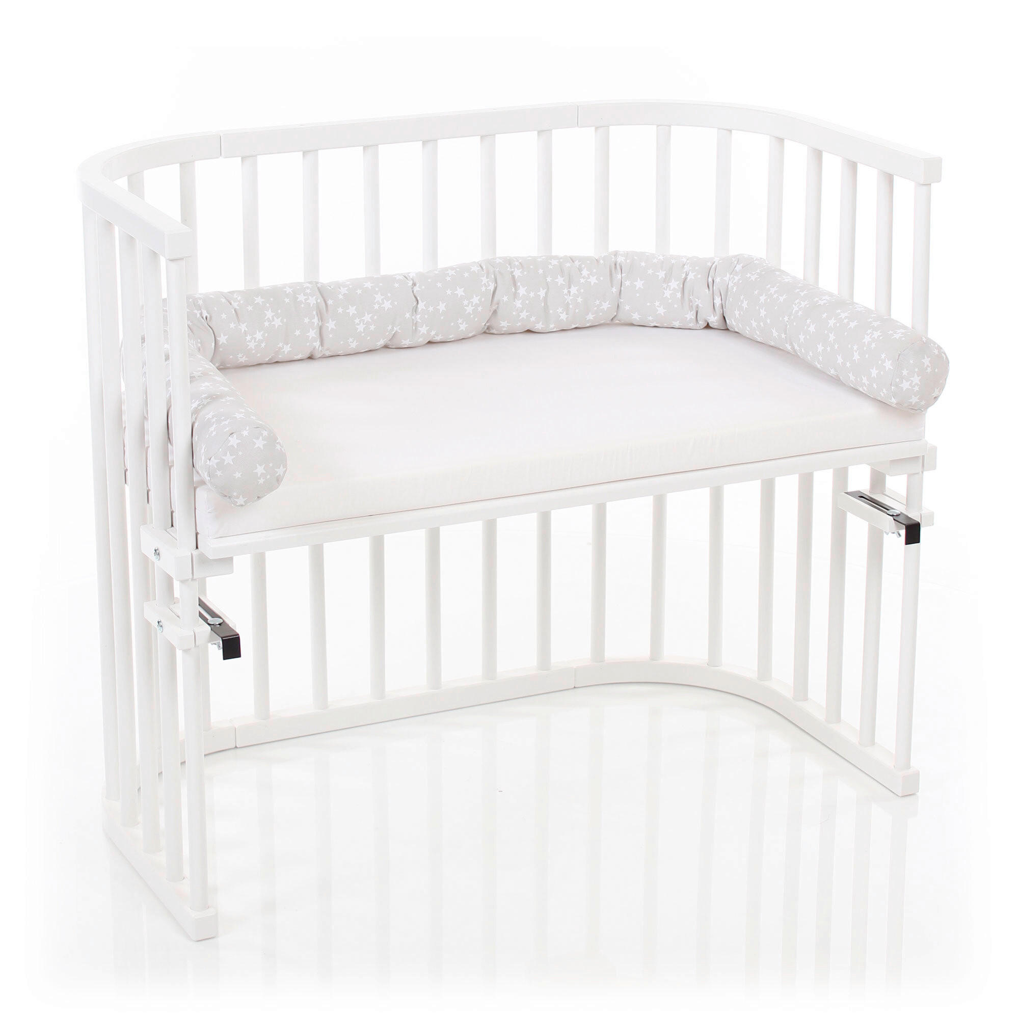 Nestchenschlange Piqué BABYBAY   9/180 cm  - Weiß/Grau, Basics, Textil (9/180cm) - Babybay