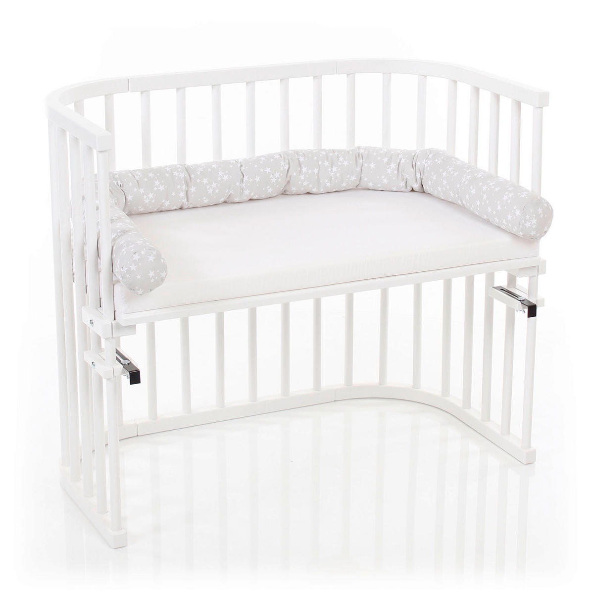 Nestchenschlange Piqué BABYBAY   9/180 cm  - Weiß/Grau, Basics, Textil (9/180cm) - Babybay
