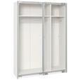 SCHWEBETÜRENSCHRANK  in Weiß  - Edelstahlfarben/Weiß, Design, Glas/Holzwerkstoff (152/195/65cm) - Carryhome