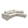 ECKSOFA Mikrofaser Creme  - Chromfarben/Creme, Design, Textil/Metall (283/228cm) - Livetastic