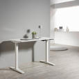 SCHREIBTISCH höhenverstellbar  - Weiß, KONVENTIONELL, Holzwerkstoff/Metall (120/60/75-120cm) - Carryhome