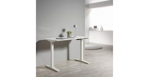 SCHREIBTISCH höhenverstellbar - Weiß, KONVENTIONELL, Holzwerkstoff/Metall (120/60/75-120cm) - Carryhome