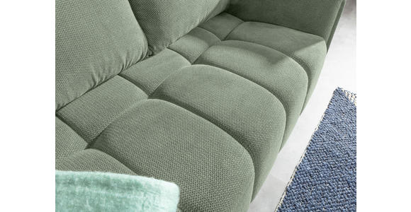 SCHLAFSOFA Plüsch Salbeigrün  inkl. Zierkissen, Rückenkissen, Bettkasten, Schlaffunktion, Rücken echt, Liegefläche im Originalstoff  - Salbeigrün/Schwarz, KONVENTIONELL, Kunststoff/Textil (200/73/105cm) - Carryhome