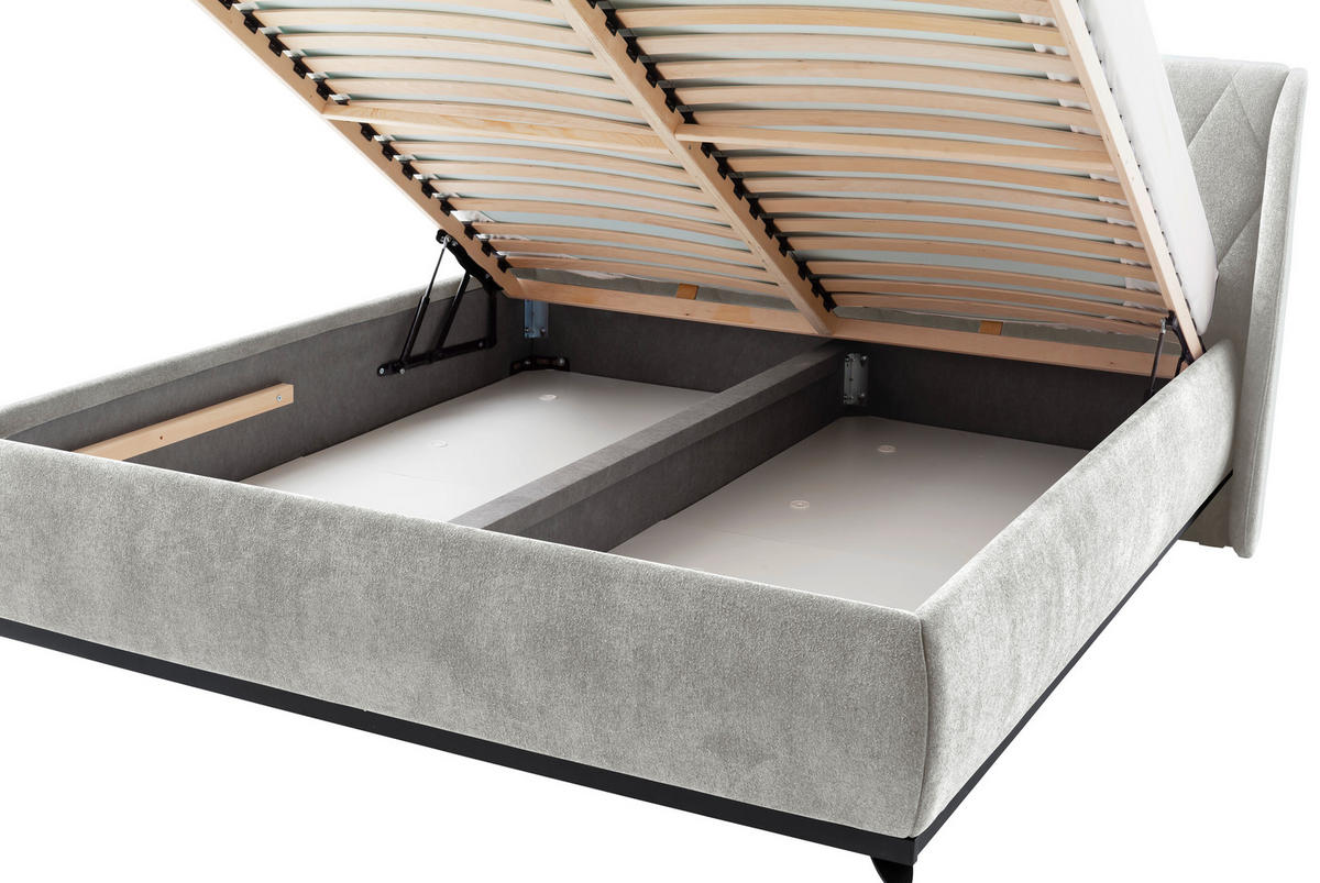POLSTERBETT 180/200 cm  in Taupe  - Taupe/Schwarz, Modern, Holzwerkstoff/Textil (180/200cm) - MID.YOU