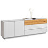 TV-SZEKRÉNY 207/69/42 cm  - tölgyfa/fehér, Design, faalapú anyag/Üveg (207/69/42cm) - Novel