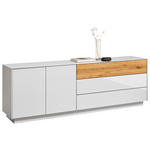 LOWBOARD Triest  in 207/69/42 cm  - Eichefarben/Weiß, Design, Glas/Holz (207/69/42cm) - Novel