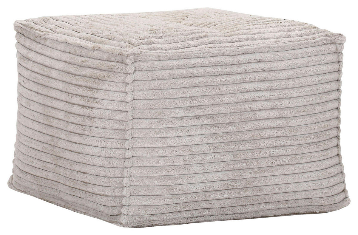 HOCKER in Textil Creme  - Creme, Konventionell, Textil (65/45/65cm) - MID.YOU