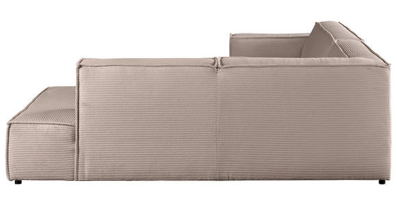 ECKSOFA in Cord Taupe  - Taupe/Schwarz, KONVENTIONELL, Kunststoff/Textil (254/224cm) - Hom`in