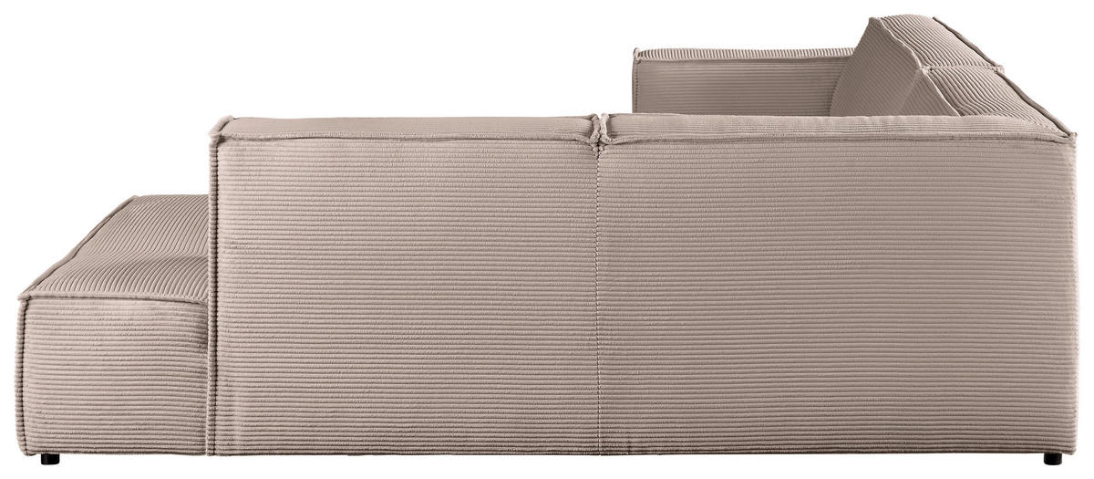 ECKSOFA Taupe Cord  - Taupe/Schwarz, KONVENTIONELL, Kunststoff/Textil (254/224cm) - Hom`in
