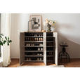 SCHUHSCHRANK 120/120/38 cm  - Eichefarben/Silberfarben, Basics, Holzwerkstoff/Kunststoff (120/120/38cm) - Moderano