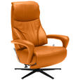 RELAXSESSEL in Leder Orange  - Schwarz/Orange, Design, Leder/Metall (75/106/88cm) - Dieter Knoll