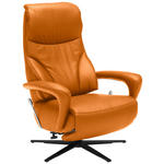 RELAXSESSEL in Leder Orange  - Schwarz/Orange, Design, Leder/Metall (75/106/88cm) - Dieter Knoll