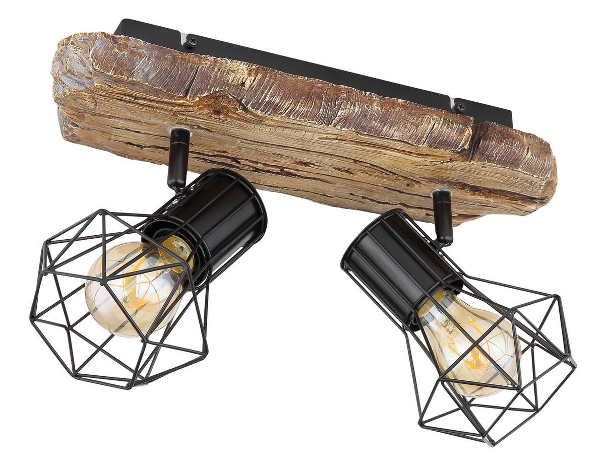 STRAHLER 38,5/12/23 cm   - Schwarz/Naturfarben, KONVENTIONELL, Kunststoff/Metall (38,5/12/23cm) - Globo