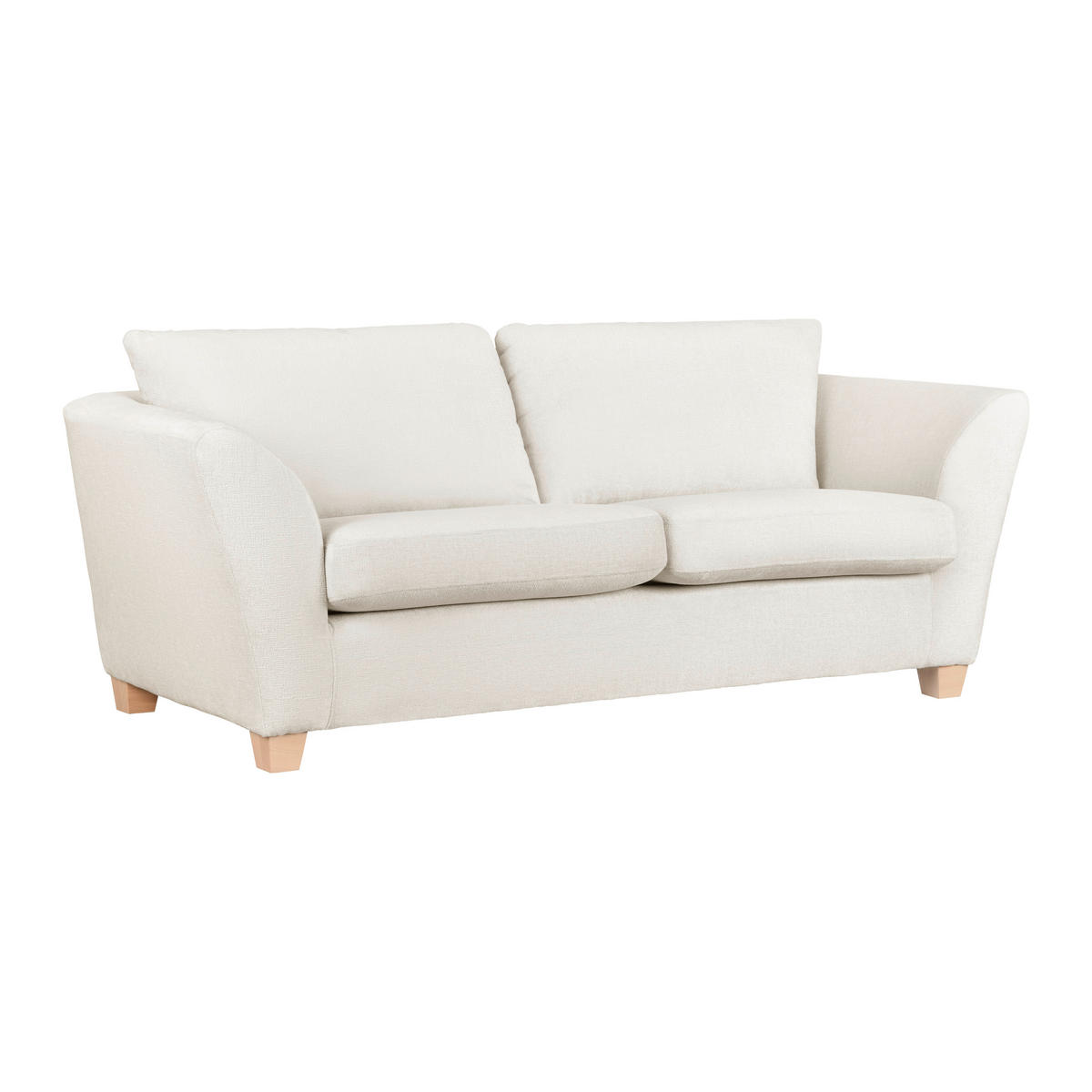 3-SITZER-SOFA in Chenille Beige  - Beige/Naturfarben, Holz/Textil (216/70-85/95cm) - MID.YOU