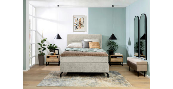 BOXSPRINGBETT 140/200 cm in Beige - Beige/Schwarz, Design, Textil/Metall (140/200cm) - Esposa