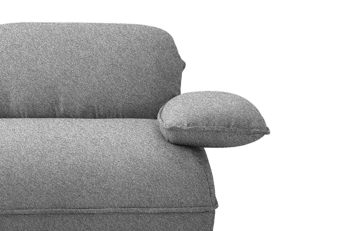 ECKSOFA Chenille Grau  - Schwarz/Grau, Design, Kunststoff/Textil (154/343cm) - Koinor