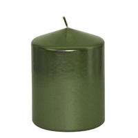 STUMPENKERZE 7,7/10 cm  - Grün, KONVENTIONELL (7,7/10cm)