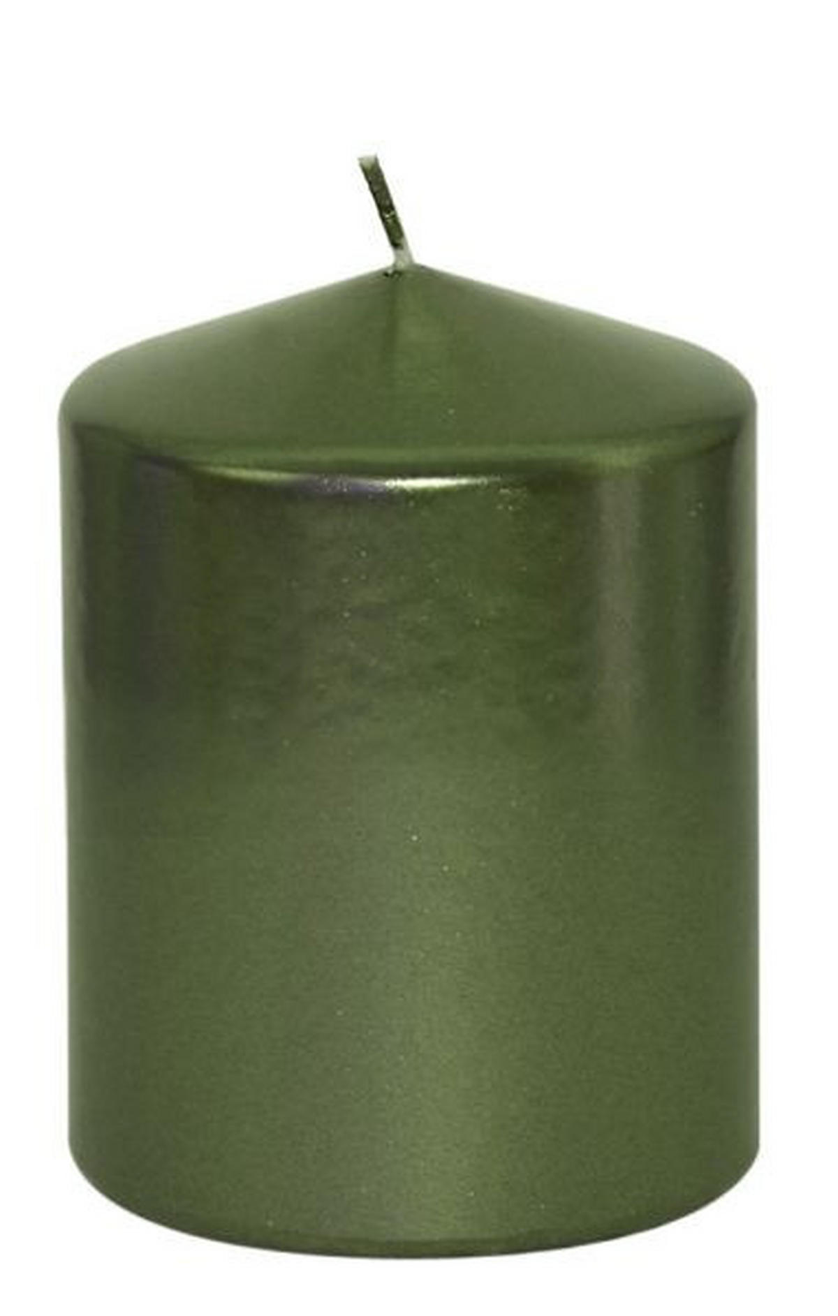 STUMPENKERZE 7,7/10 cm  - Grün, KONVENTIONELL (7,7/10cm)