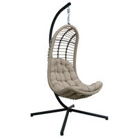 HÄNGESESSEL 95/196/95 cm Stahl  - Sandfarben/Anthrazit, KONVENTIONELL, Textil/Metall (95/196/95cm)