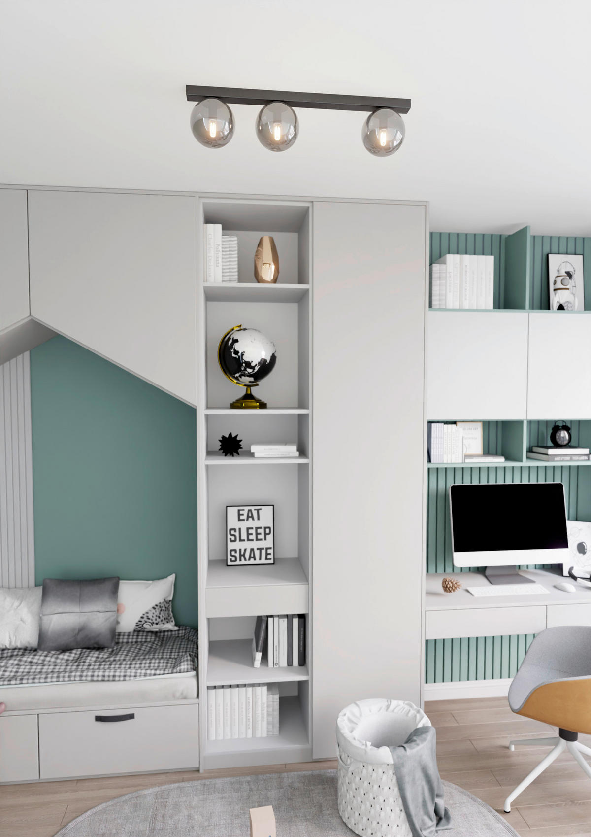 DECKENLEUCHTE 70/14/17 cm  - Schwarz, KONVENTIONELL, Glas/Metall (70/14/17cm)