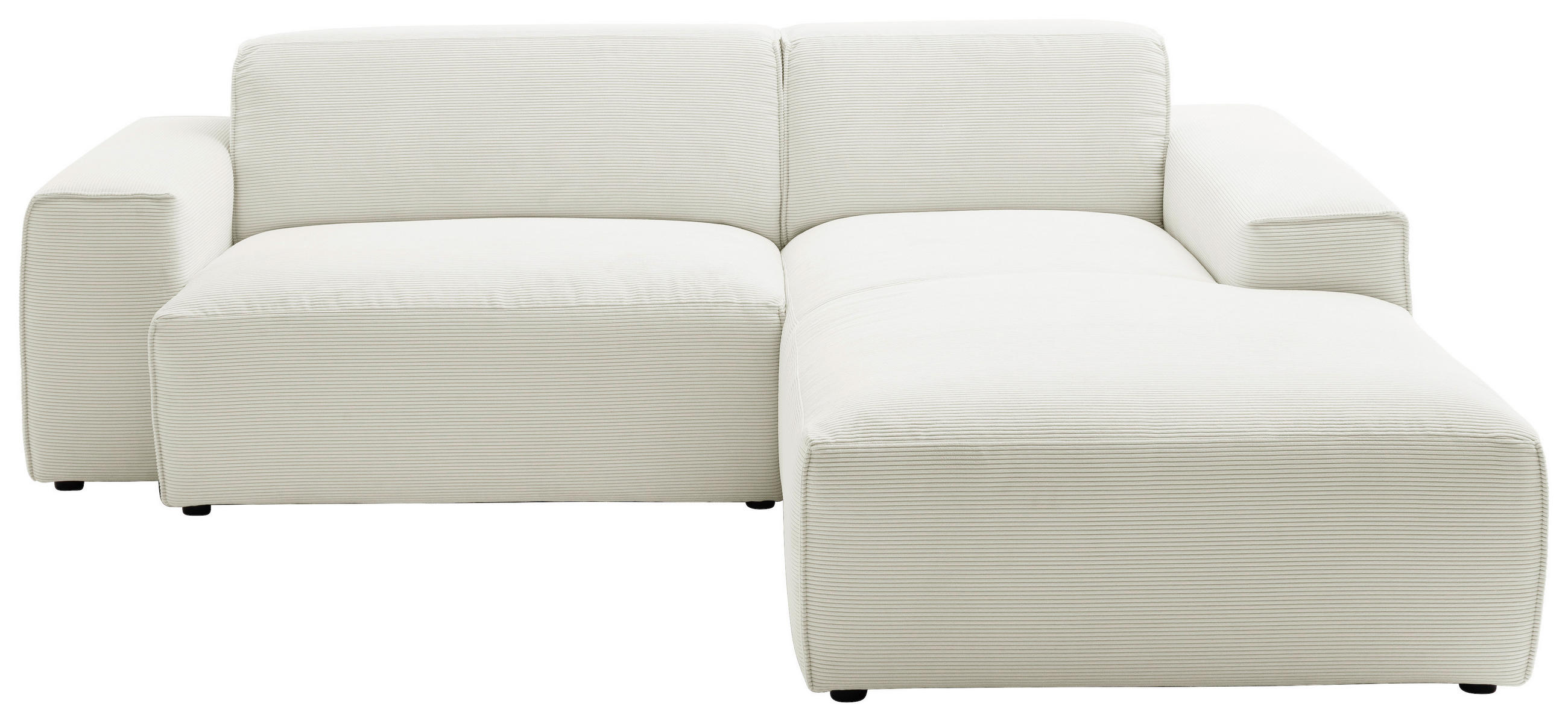 ECKSOFA in Cord Weiß  230/189 cm  - Schwarz/Weiß, Design, Kunststoff/Textil (230/189cm) - Pure Home Lifestyle