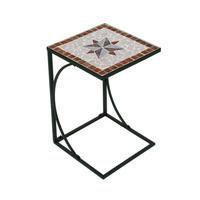 GARTENBEISTELLTISCH 35/35/53 cm  - Multicolor/Schwarz, Basics, Keramik/Metall (35/35/53cm) - Gardenson