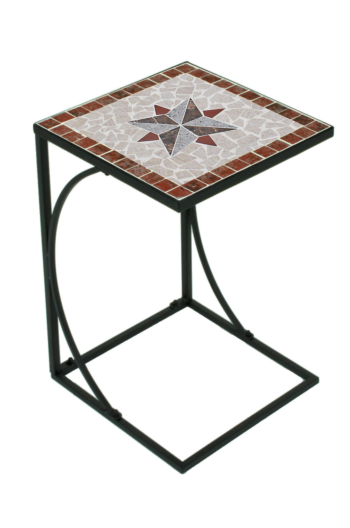 GARTENBEISTELLTISCH 35/35/53 cm  - Multicolor/Schwarz, Basics, Keramik/Metall (35/35/53cm) - Gardenson