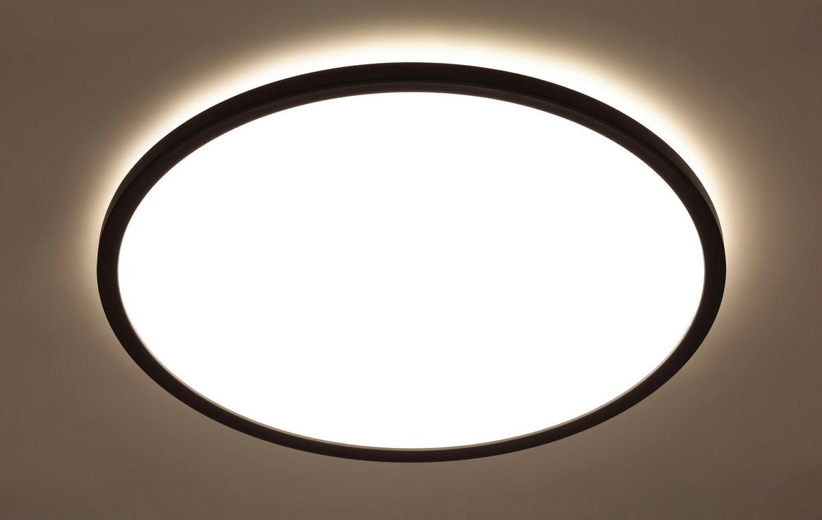 STROPNÍ LED SVÍTIDLO, 42/2,9 cm  - černá, Basics, plast (42/2,9cm) - Novel