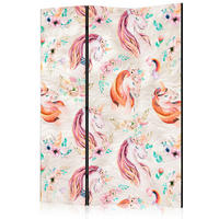 SKÄRMVÄGG  i trä, textil  multicolor  - multicolor, Basics, trä/textil (135/172/3cm) - artgeist