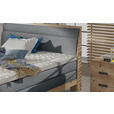 BOXSPRINGBETT 140/200 cm,  in Dunkelgrau, gepolstertes Kopfteil, Topper, Matratzen, H3 + H3 = fest  - Eichefarben/Dunkelgrau, Natur, Holz/Textil (140/200cm) - Valnatura