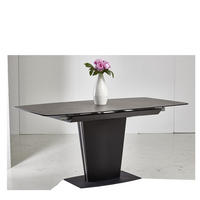 STOL ZA BLAGOVAONICU  siva, crna  metal, staklo, keramika, drvni materijal      - siva/crna, Moderno, staklo/drvni materijal (120-160/85/76cm) - Novel