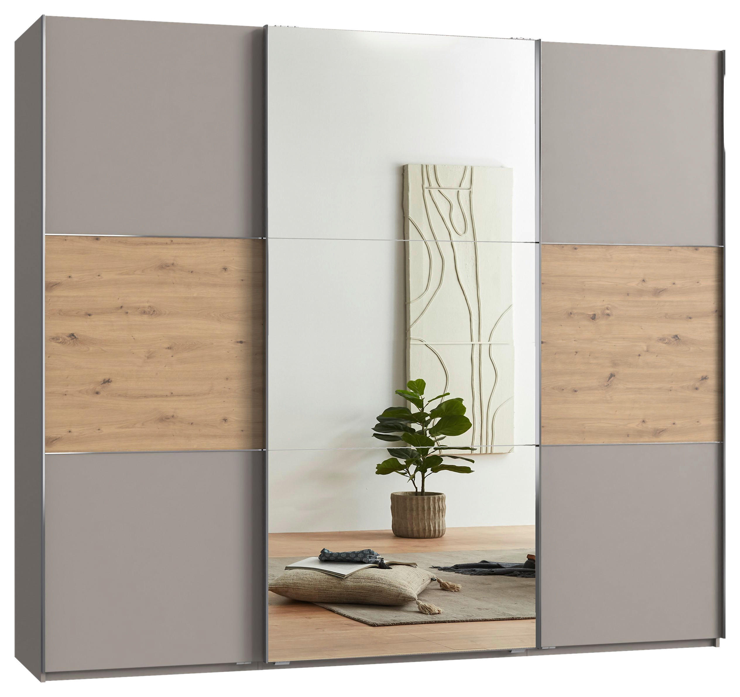 Schwebetürenschrank Indian A Sahara/eiche Artisan,b:250cm