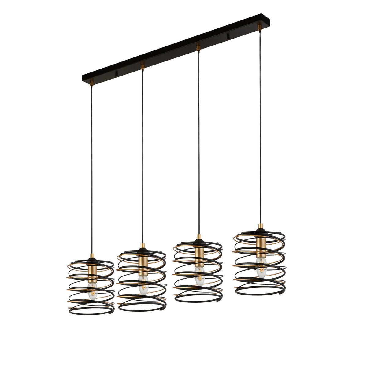 HÄNGLAMPA Spring 91/110/16 cm  - svart/guldfärgad, Design, metall (91/110/16cm)
