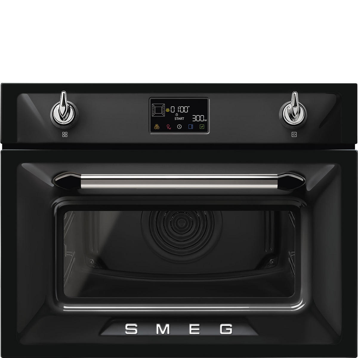 EINBAUMIKROWELLE SO4902M1N  - Schwarz, Basics, Glas/Metall (59,7/45,8/54,8cm) - SMEG