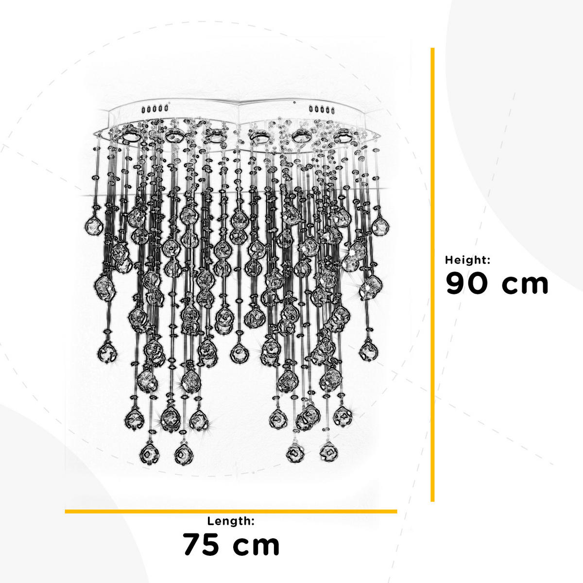 DECKENLEUCHTE    75/20/90 cm  - Chromfarben, Design, Glas/Metall (75/20/90cm)