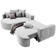 ECKSOFA in Chenille Hellgrau  - Hellgrau/Schwarz, Design, Kunststoff/Textil (194/307cm) - Carryhome