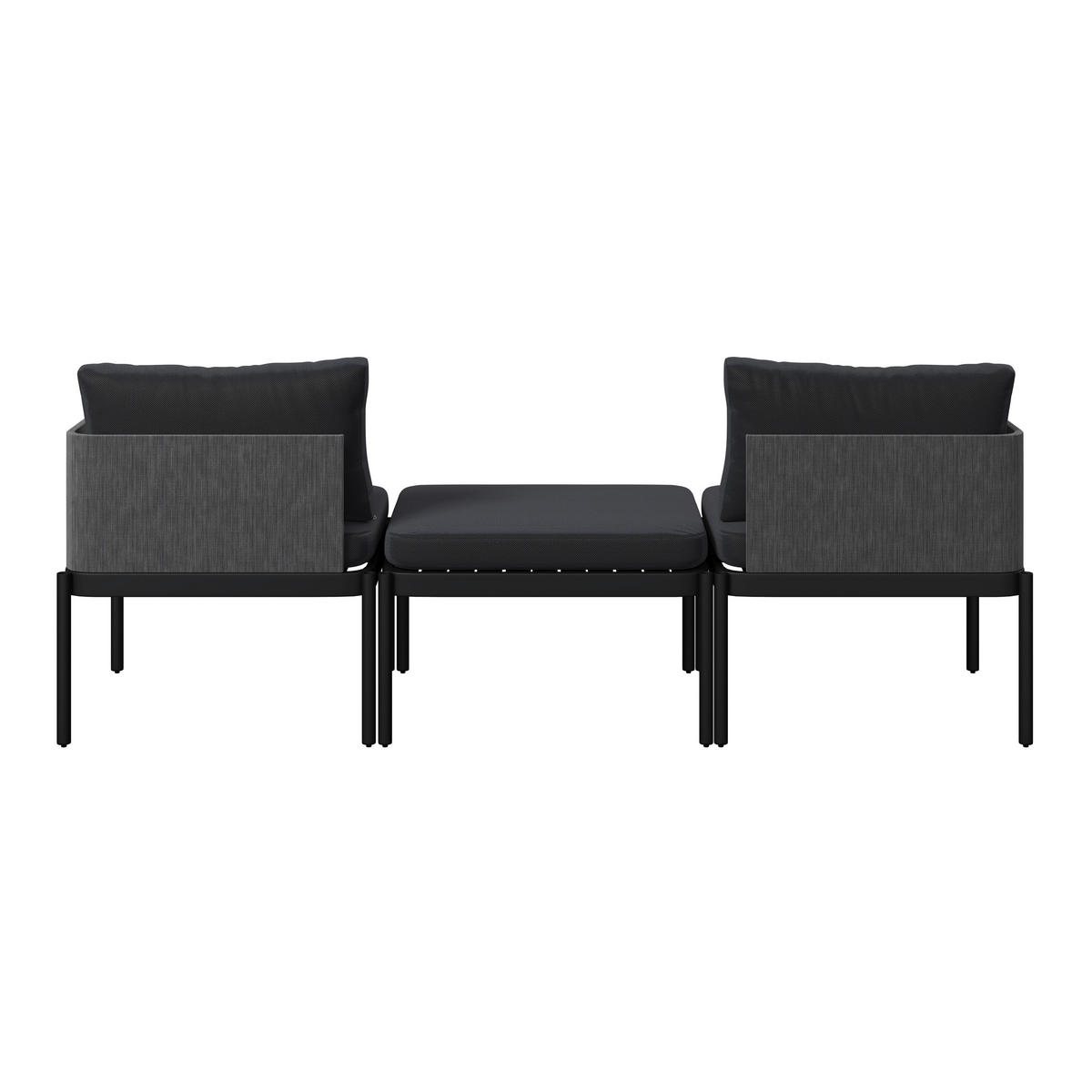 BALKONSET  - Anthrazit/Hellgrau, Basics, Textil/Metall (65-195/65/65cm) - Ambia Garden