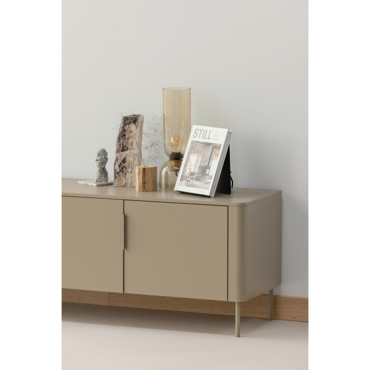 LOWBOARD Gunnar 154/56/44 cm  stehend, hängend  - Schlammfarben, Design, Holz/Metall (154/56/44cm) - Livetastic