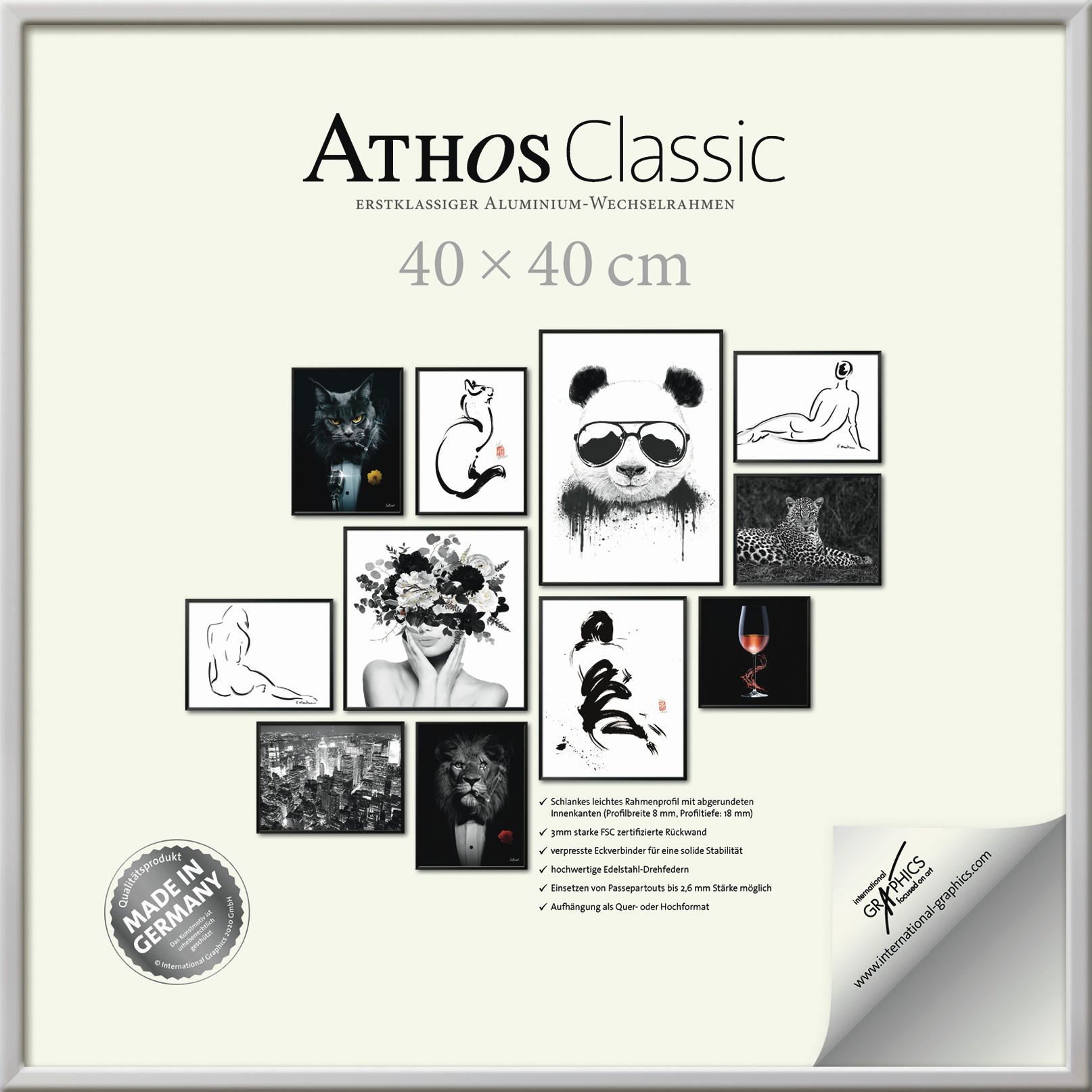 BILDERRAHMEN - Chromfarben, Basics, Papier/Holzwerkstoff (40/40/1,8cm)