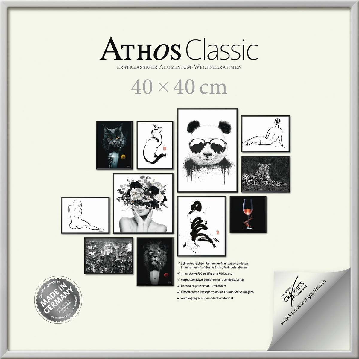BILDERRAHMEN - Chromfarben, Basics, Papier/Holzwerkstoff (40/40/1,8cm)