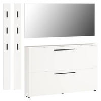 GARDEROBE 4-teilig  in 185/200/19 cm  - Weiss, Basics, Glas/Holzwerkstoff (185/200/19cm)