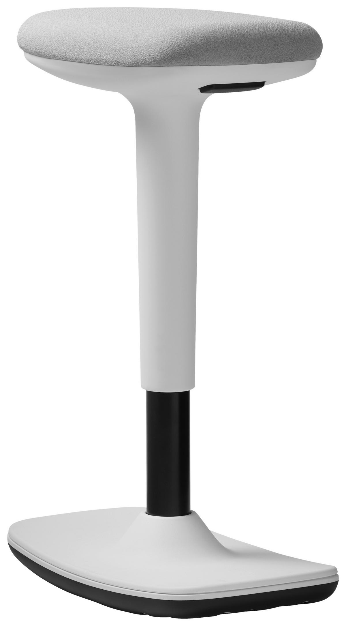 BÜROHOCKER Schwarz, Weiß, Hellgrau  - Hellgrau/Schwarz, Basics, Kunststoff/Textil (44/25/50-75cm) - Dauphin