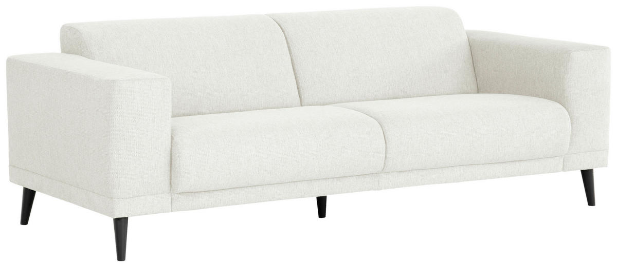 3-SITZER-SOFA OSLO_LZ Webstoff Weiß  - Schwarz/Weiß, Design, Holz/Textil (218/77/93cm) - MID.YOU
