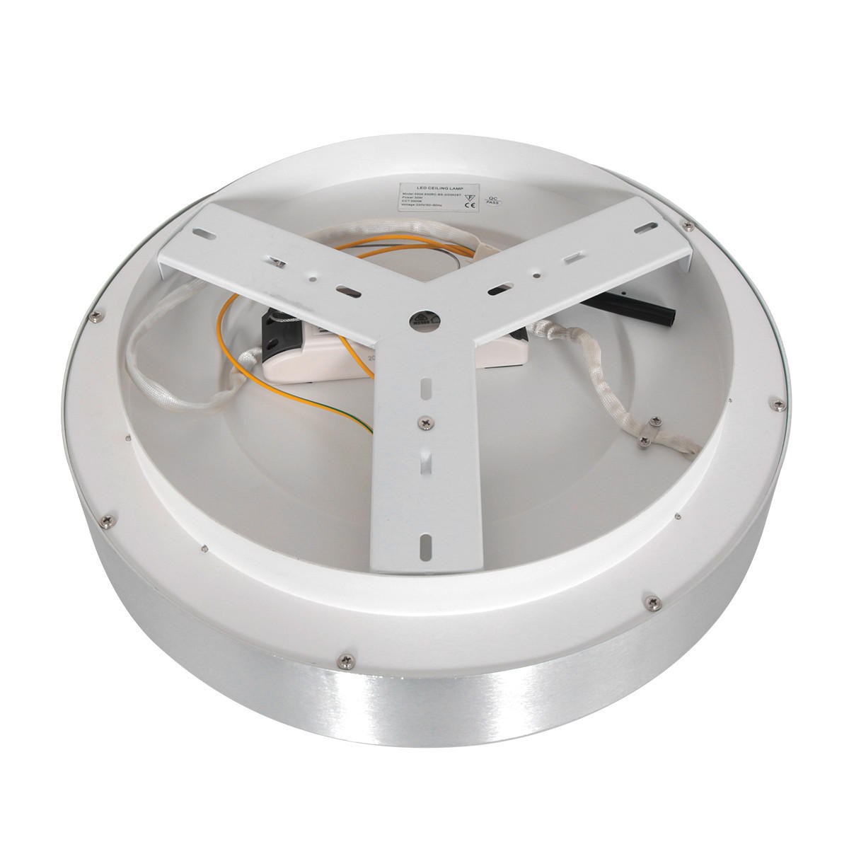 LED-DECKENLEUCHTE Ringlede 38/9 cm   - Silberfarben, KONVENTIONELL, Kunststoff/Metall (38/9cm)
