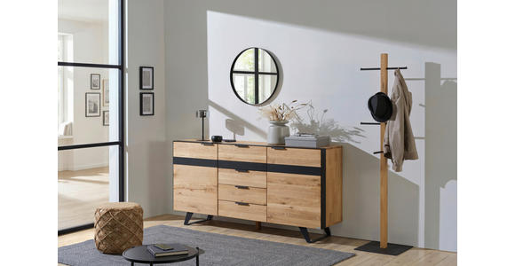 SIDEBOARD 181/80/42 cm  - Wildeiche/Schwarz, KONVENTIONELL, Holz/Holzwerkstoff (181/80/42cm) - Landscape