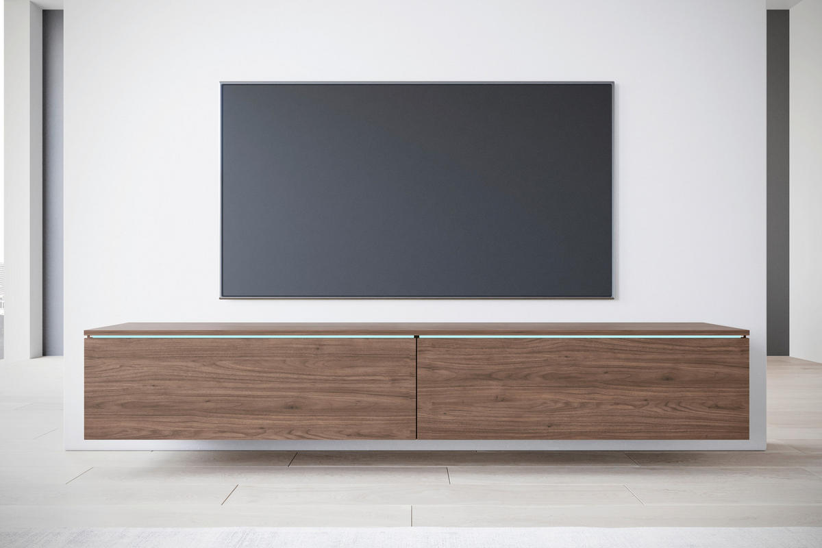 TV-SZEKRÉNY 180/30/33 cm  - diófa színű/szürke, Design, műanyag/faalapú anyag (180/30/33cm) - P & B